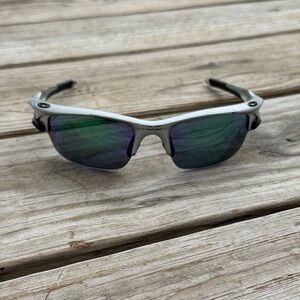 Oakley Men’s Fast Jacket Silver w/ Black Accents Sunglasses